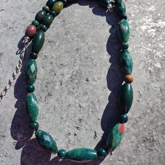 Jay King DTR mine finds moss Agate 925 Sterling Silver necklace 24" - Picture 5 of 14